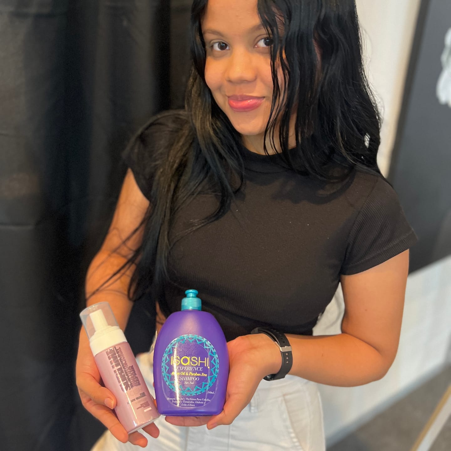 Customer photo review of KIT ALISADOR ESPUMA + SHAMPOO 20% DE DESCUENTO