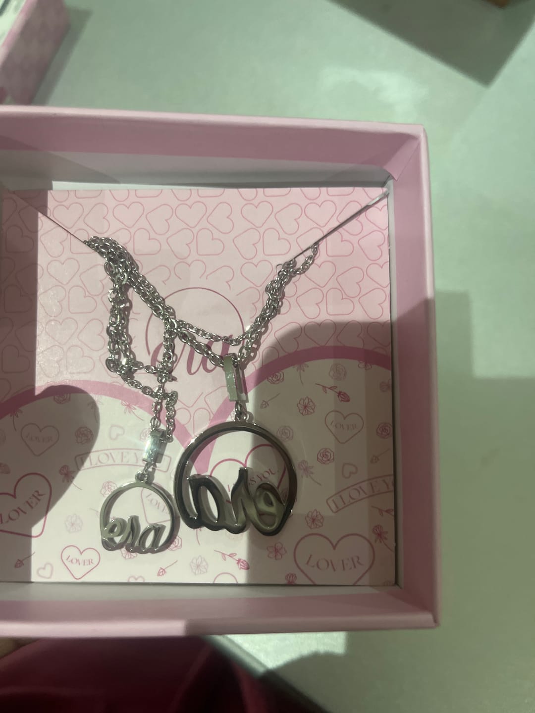 Customer photo review of Silver Precious Logo Necklace