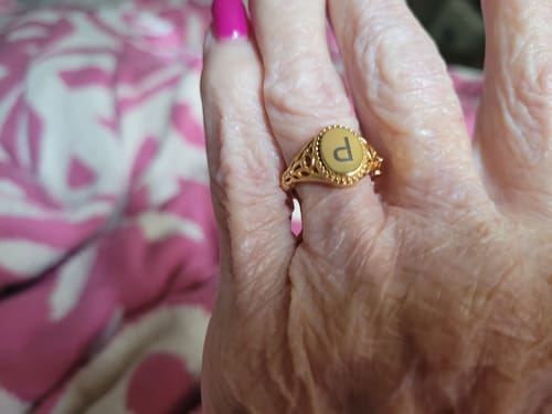 Customer photo review of Personalized Ellipsoid Capital Letter Ring, Perfect Gift For Her
