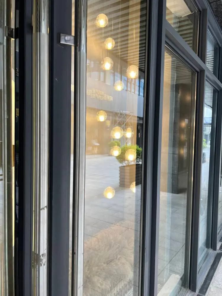 Customer photo review of Modern Crystal Glass Bubble Chandelier for Foyer