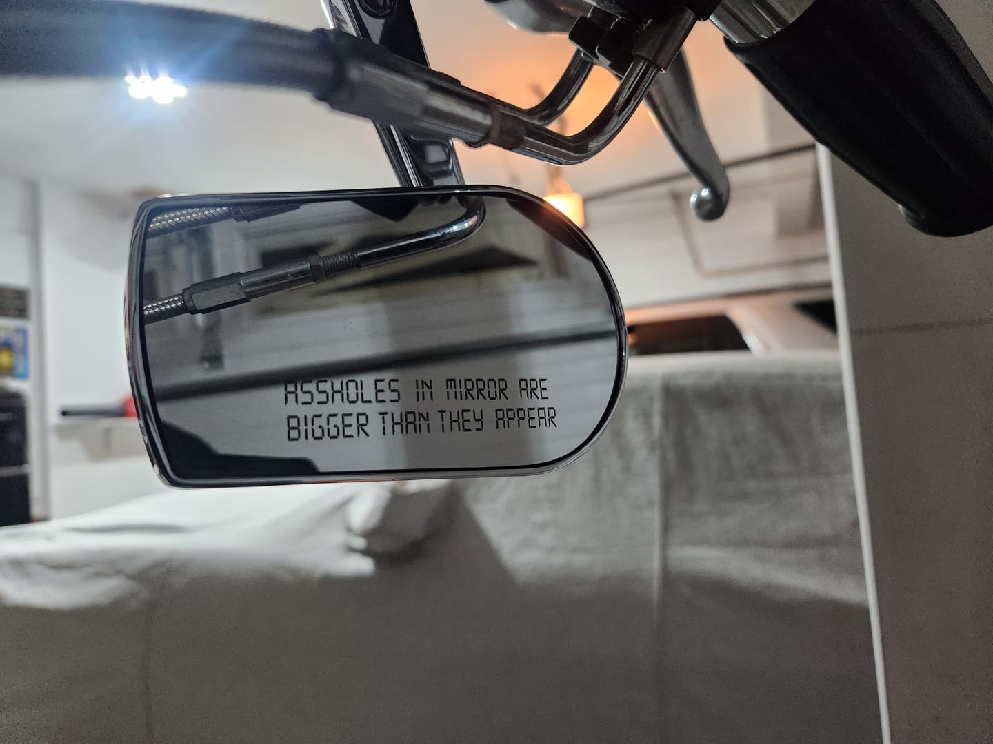 Customer photo review of Inferno Rear View Side Flame Mirrors Fit For Harley Touring Sportster XL
