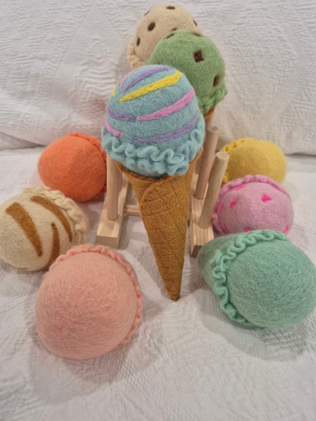 Customer photo review of Felt Ice Cream Waffle Cone