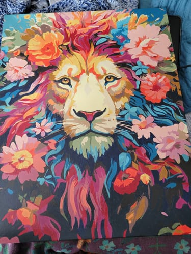 Customer photo review of Floral Lion (Paint by Numbers)