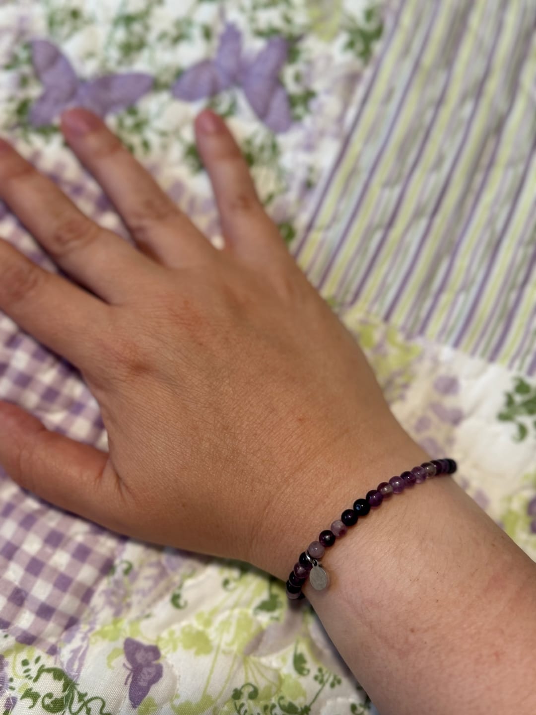 Customer photo review of Purple Fluorite Bracelet Mini