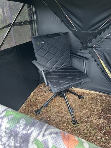 Customer photo review of Hunting Chair Adjustable Height 360°  Swivel Blind Chair With Armrests