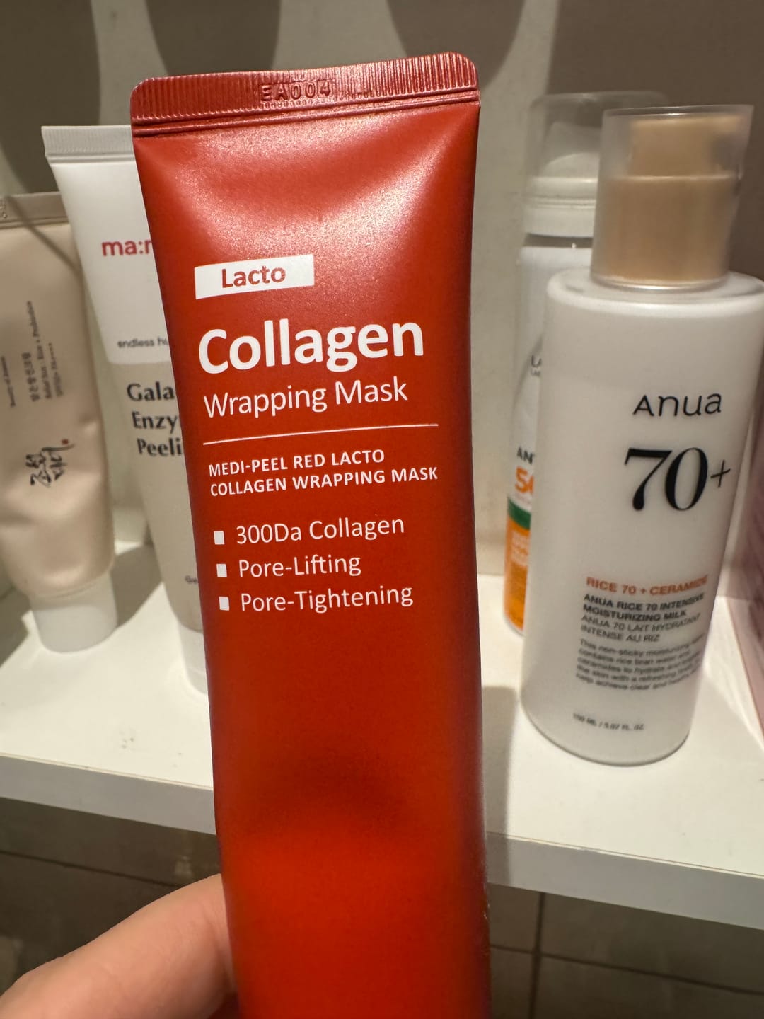 Customer photo review of Maska-plēve poru sašaurināšanai ar kolagēnu Medi-Peel Red Lacto Collagen Wrapping Mask