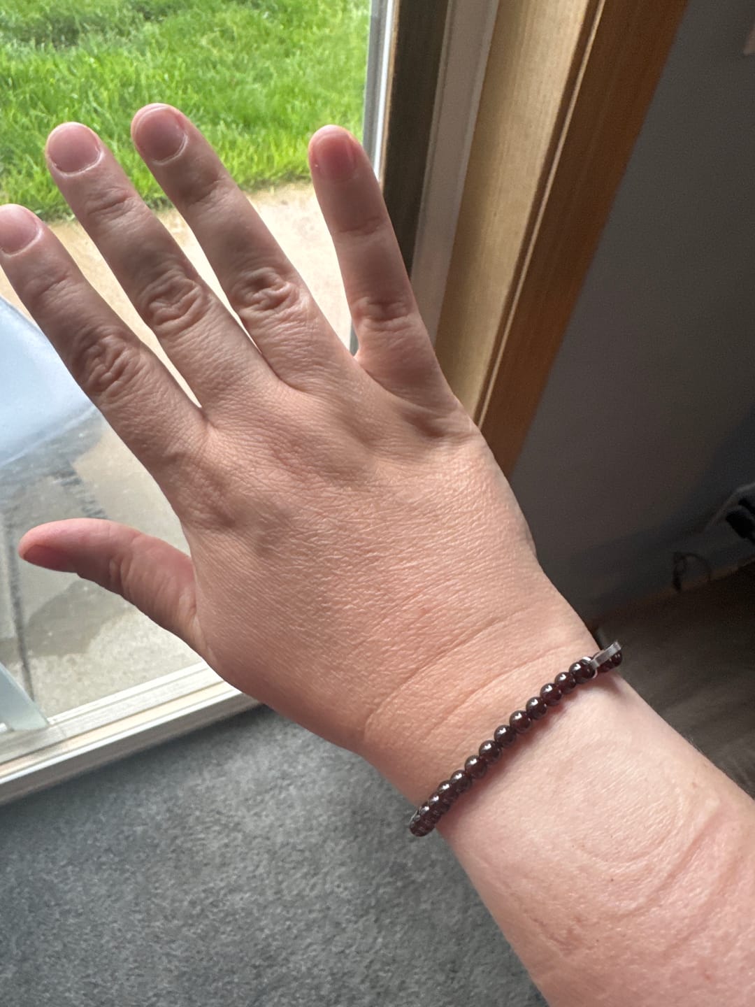 Customer photo review of Garnet Bracelet Mini
