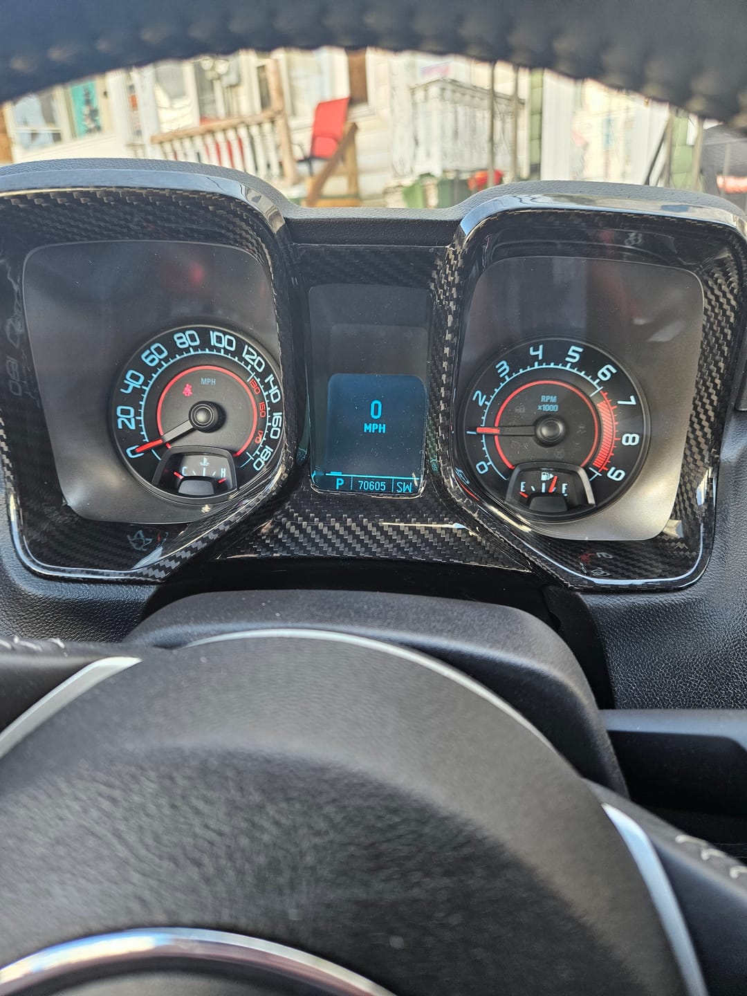 Customer photo review of 2010-2015 Chevy Camaro Carbon Fiber Gauge Cluster Trim Cover
