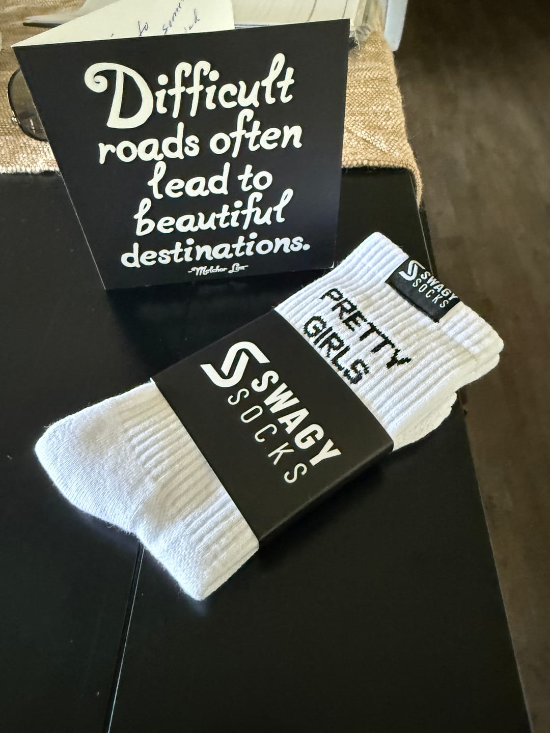 Customer photo review of Pretty Girls Squat - Women's Crew Workout Socks