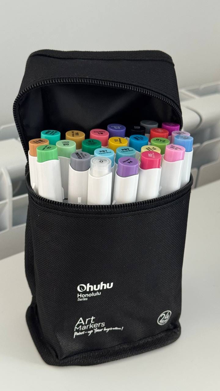 Customer photo review of Ohuhu Honolulu 24 Basic Colors Dual Tips Alcohol Art Markers
