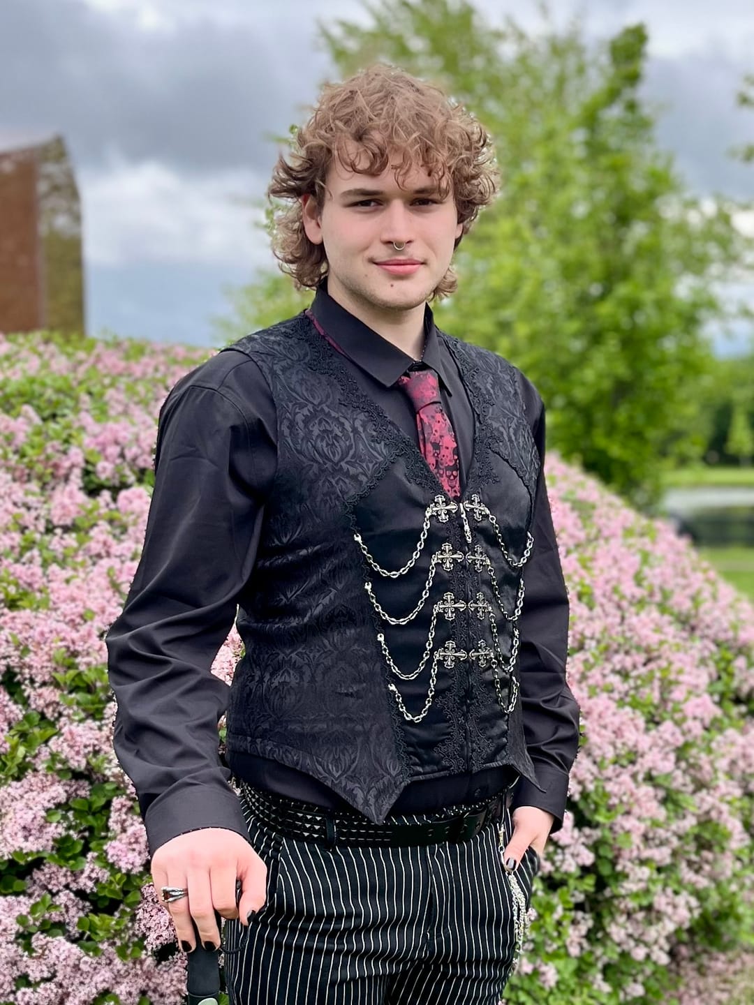 Customer photo review of Men's Gothic Chain Buckle-up Vest
