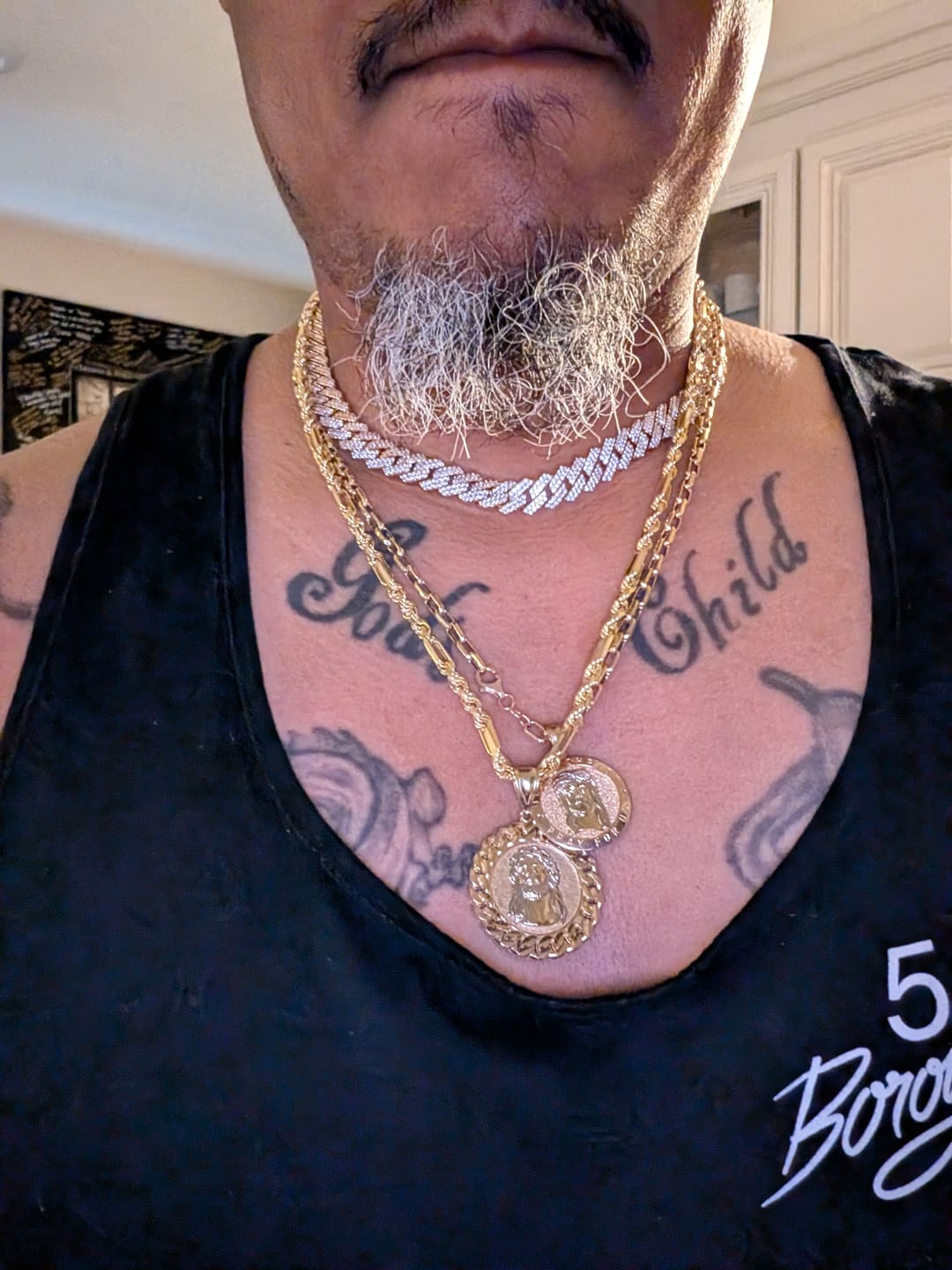 Customer photo review of 10mm Monaco Chain - Gold