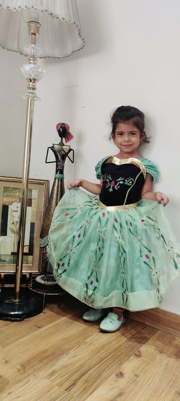 Customer photo review of Fancydresswale Anna dress for girls green