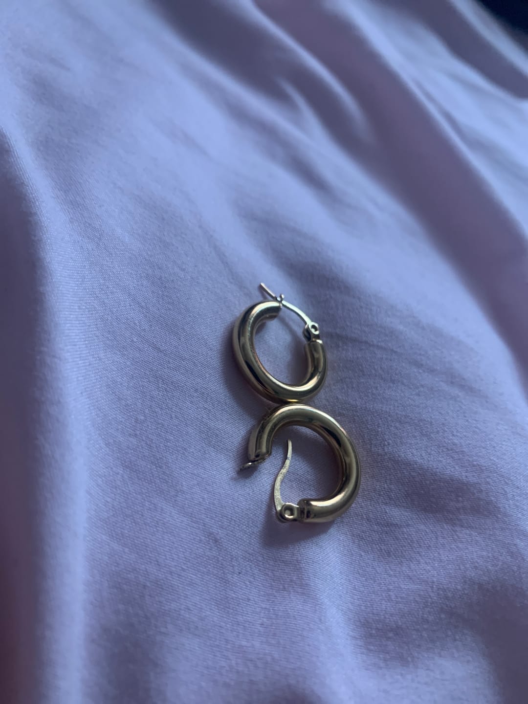 Customer photo review of Bold Tube Hoop Earrings