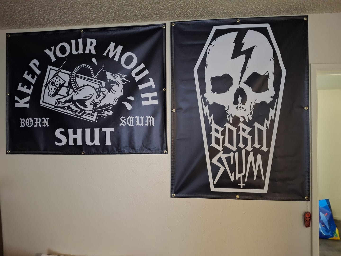 Customer photo review of SKULL COFFIN BANNER