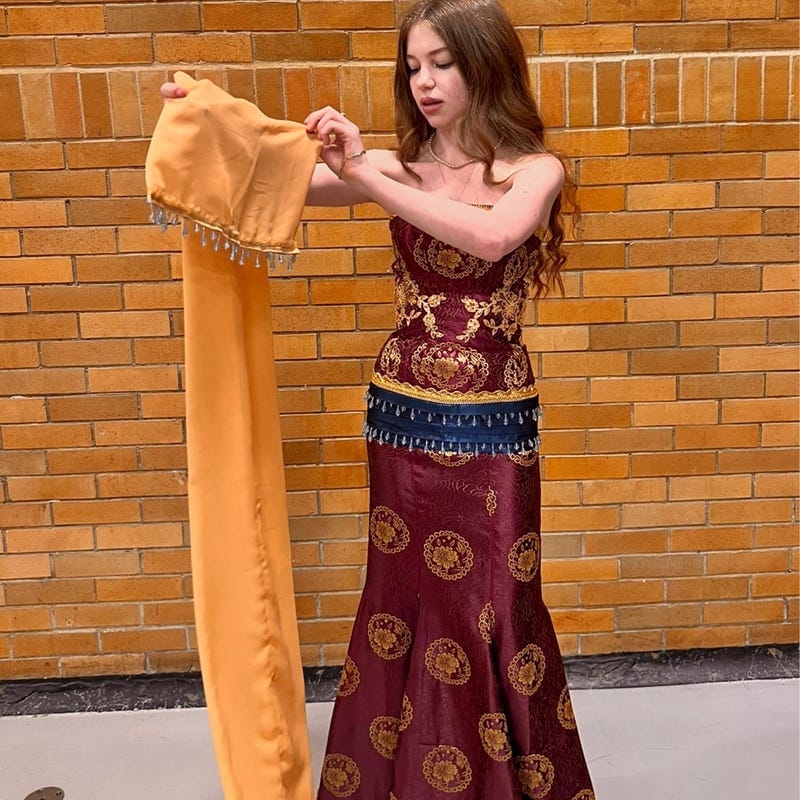 Customer photo review of Beige Gold Chiffon