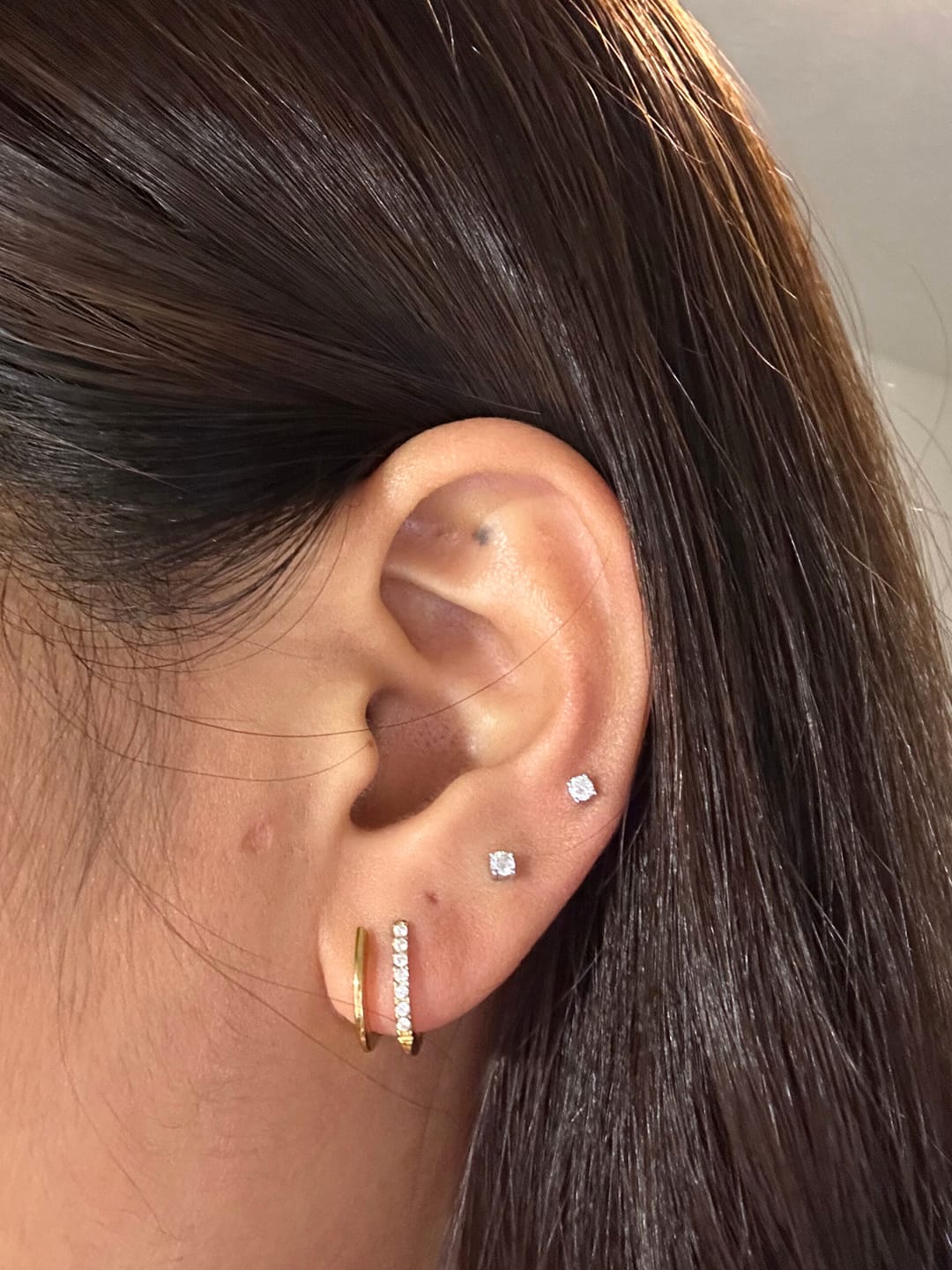 Customer photo review of 18K Gold & Crystal Claw Earrings