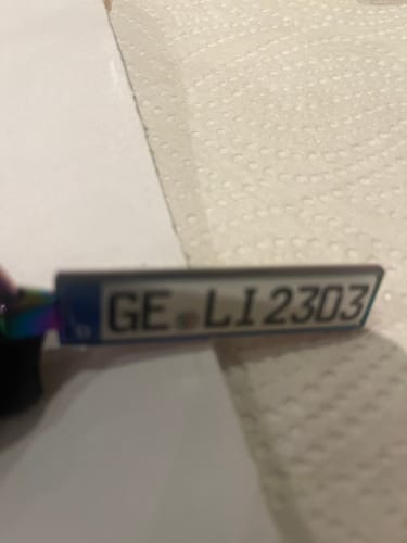 Customer photo review of Kennzeichen Schlüsselanhänger Mini Nummernschild Metall