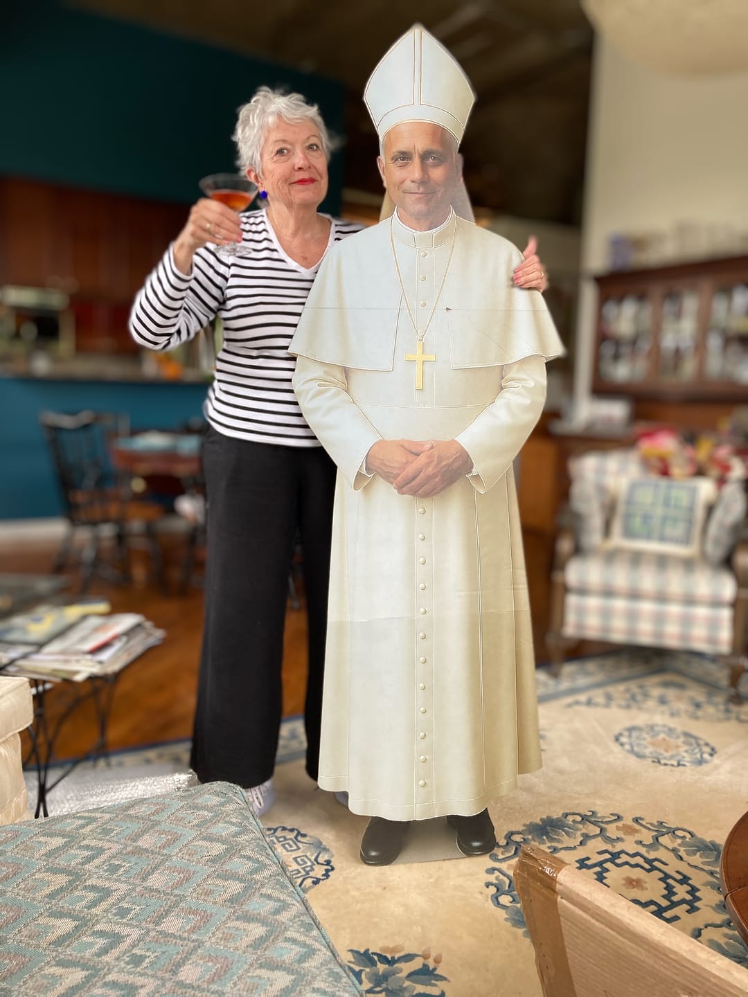 Customer photo review of Pope Leo XIV 6 Feet Life Size Cardboard Cutouts