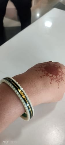 Customer photo review of Green – “Crimson Charm Women’s Bangle” 916 22k (2 pis)