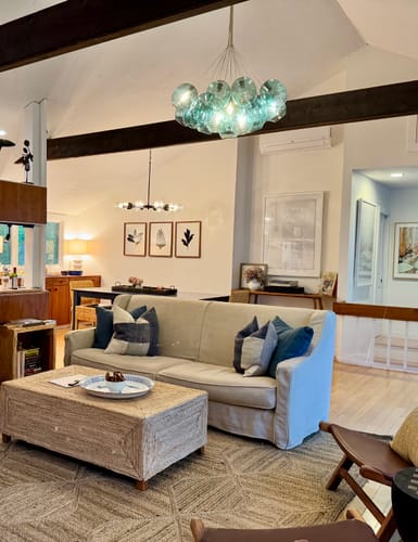 Customer photo review of Modern Tiffany Blue 19-Light Seeded Glass Cluster Chandelier