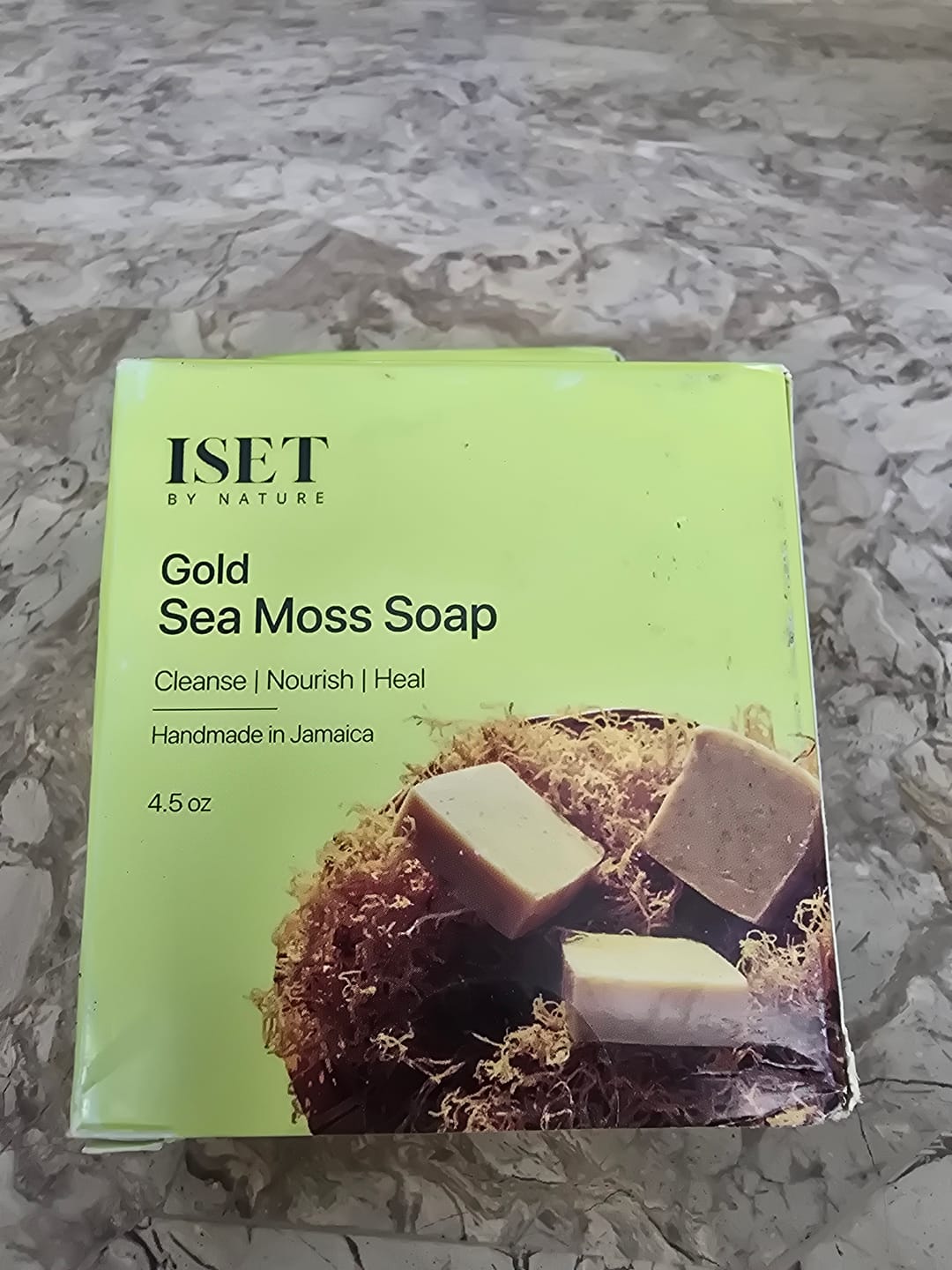 Customer photo review of Gold Sea Moss Soap with Organic Jamaican Turmeric Root