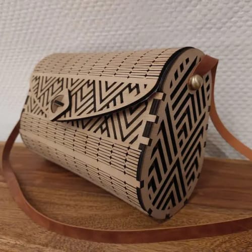 Customer photo review of Laser cut wooden clutch handbag svg template file