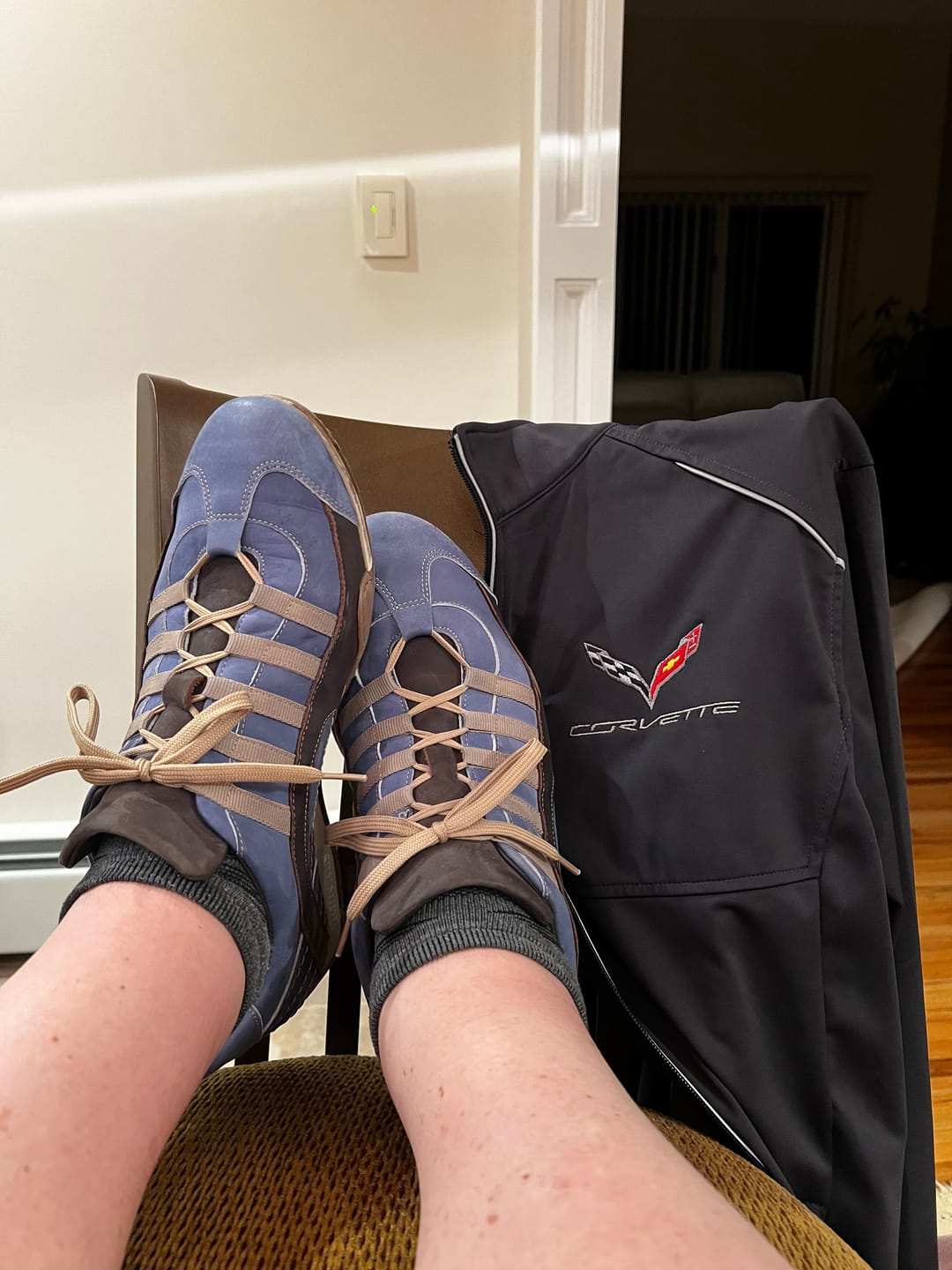Customer photo review of Men's GrandPrix Sneaker in Laguna Seca (Ocean Blue and Sand)