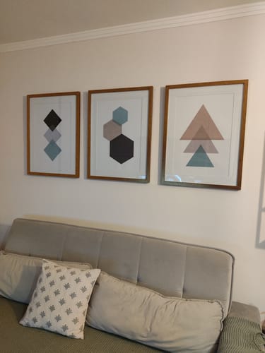 Customer photo review of Set de Cuadros Hexagons, squares y triangles - mint