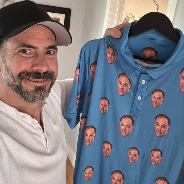 Customer photo review of Custom Funny Polo Shirt for Men Personalized Short Sleeve Golf Shirt with Picture Logo Face Dog Photo Printed Polo Shirt Custom Pet Photo Polos ET0001