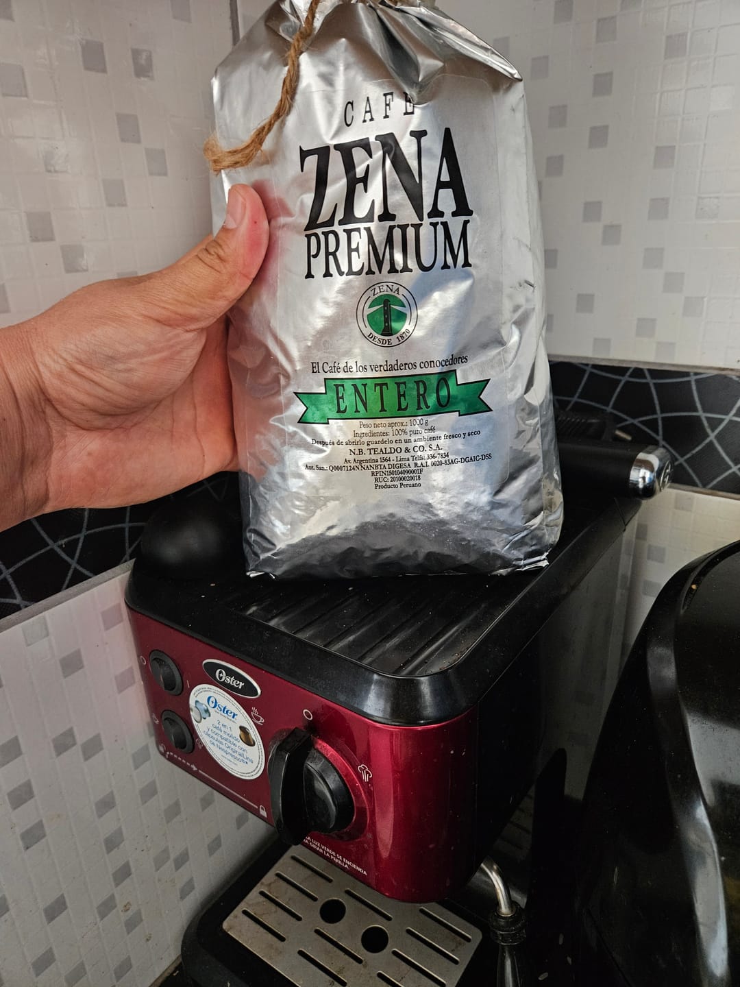Customer photo review of Café Zena Premium 1 kg grano entero