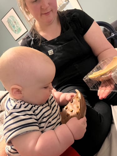 Customer photo review of The Halfy Half Dessert Egg - Creme Brulée and Cinnamon Swirl