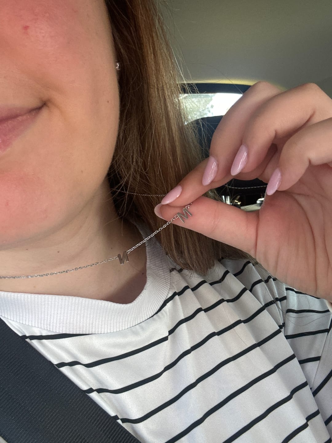 Customer photo review of The Original Initial Letter Necklace