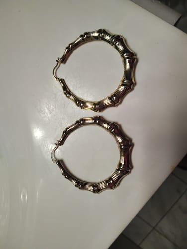 Customer photo review of Fancy Hoop Earrings