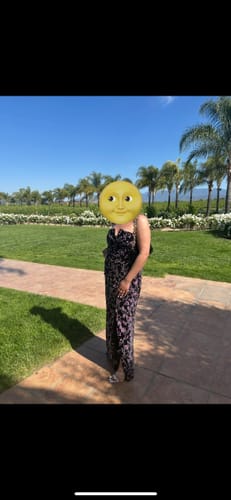 Customer photo review of Saura Velvet Gown by Theia Couture - RENTAL