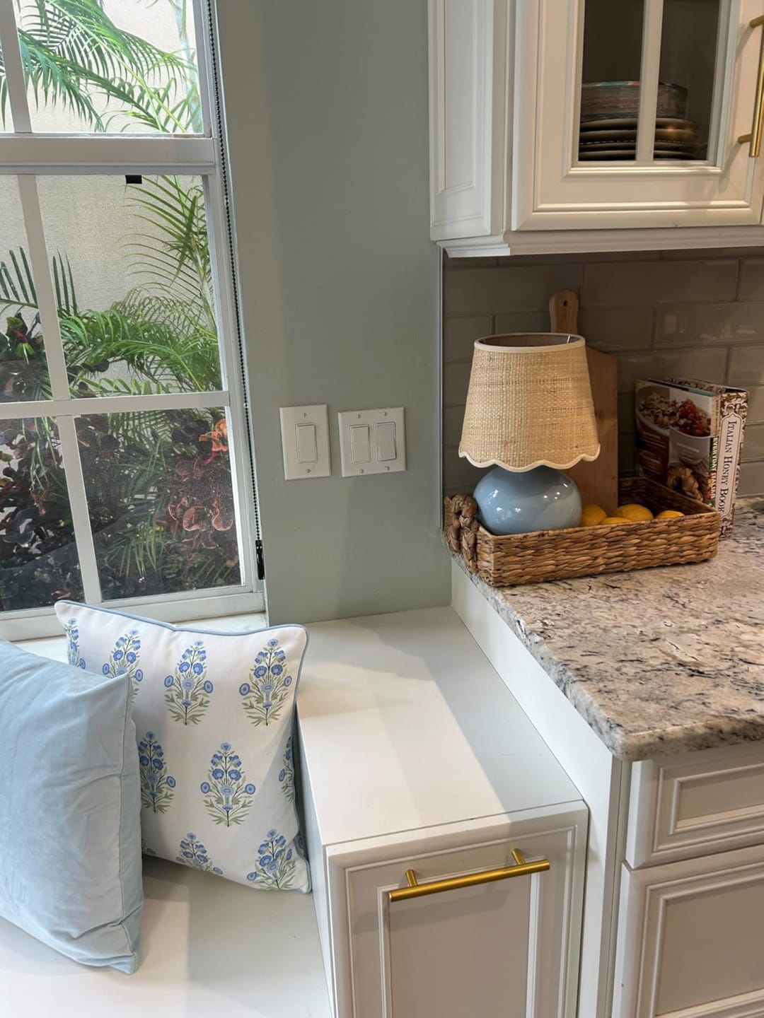 Customer photo review of Coastal Indoor Outdoor Throw Pillow Cover, Floral with Piping, Baby Blue Green, 18"x18"