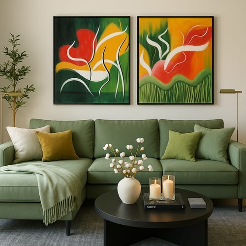 Customer review photo for Abstract Painting Set Of 2 #SP164