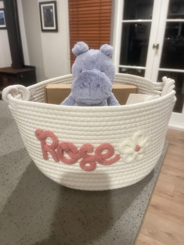 Customer photo review of Baby Knits™ Personalized Knitted Basket