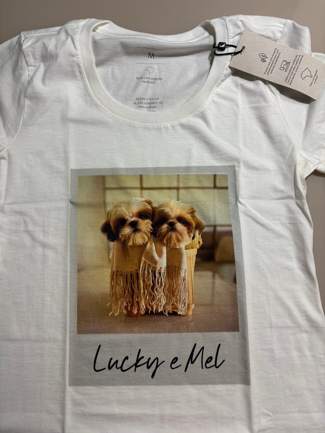 Customer photo review of CAMISETA PERSONALIZADA COM FOTO - POLAROID - 100% Algodão