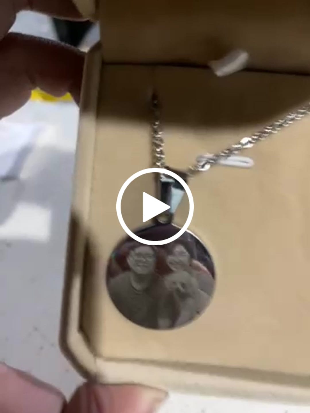 Customer video review of Printave™ Personalized Round Necklace