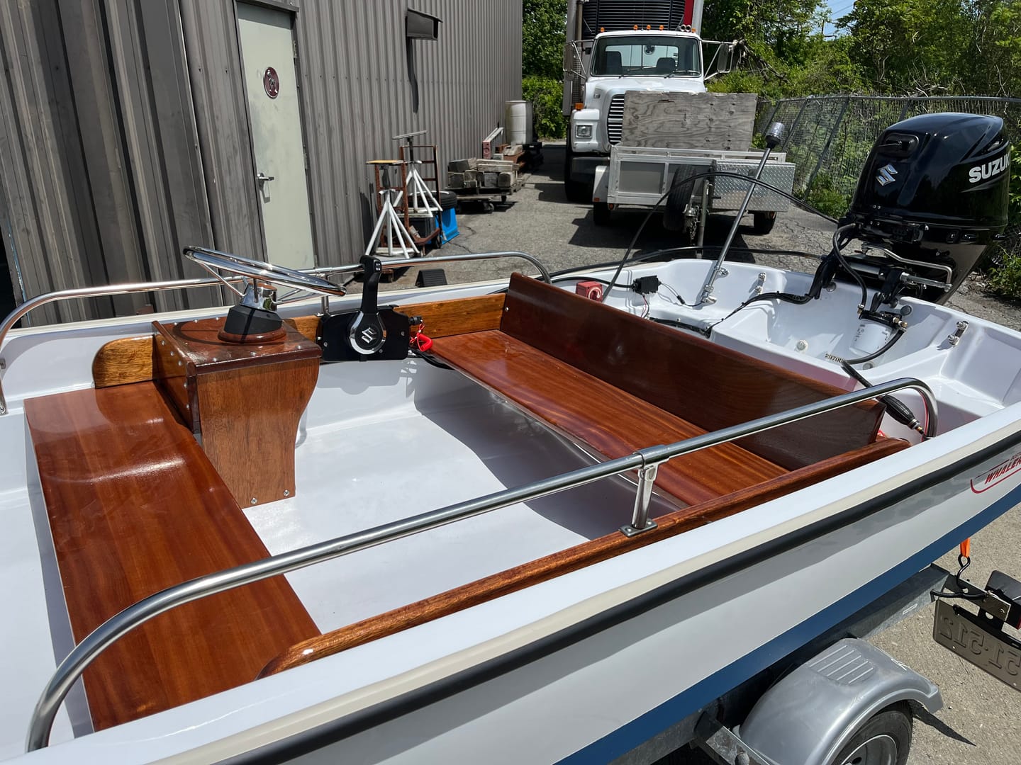 Customer photo review of Boston Whaler 3 Piece OEM Rub Rail - *Off White With Black Insert*  - Fits Classic 9' - 17'