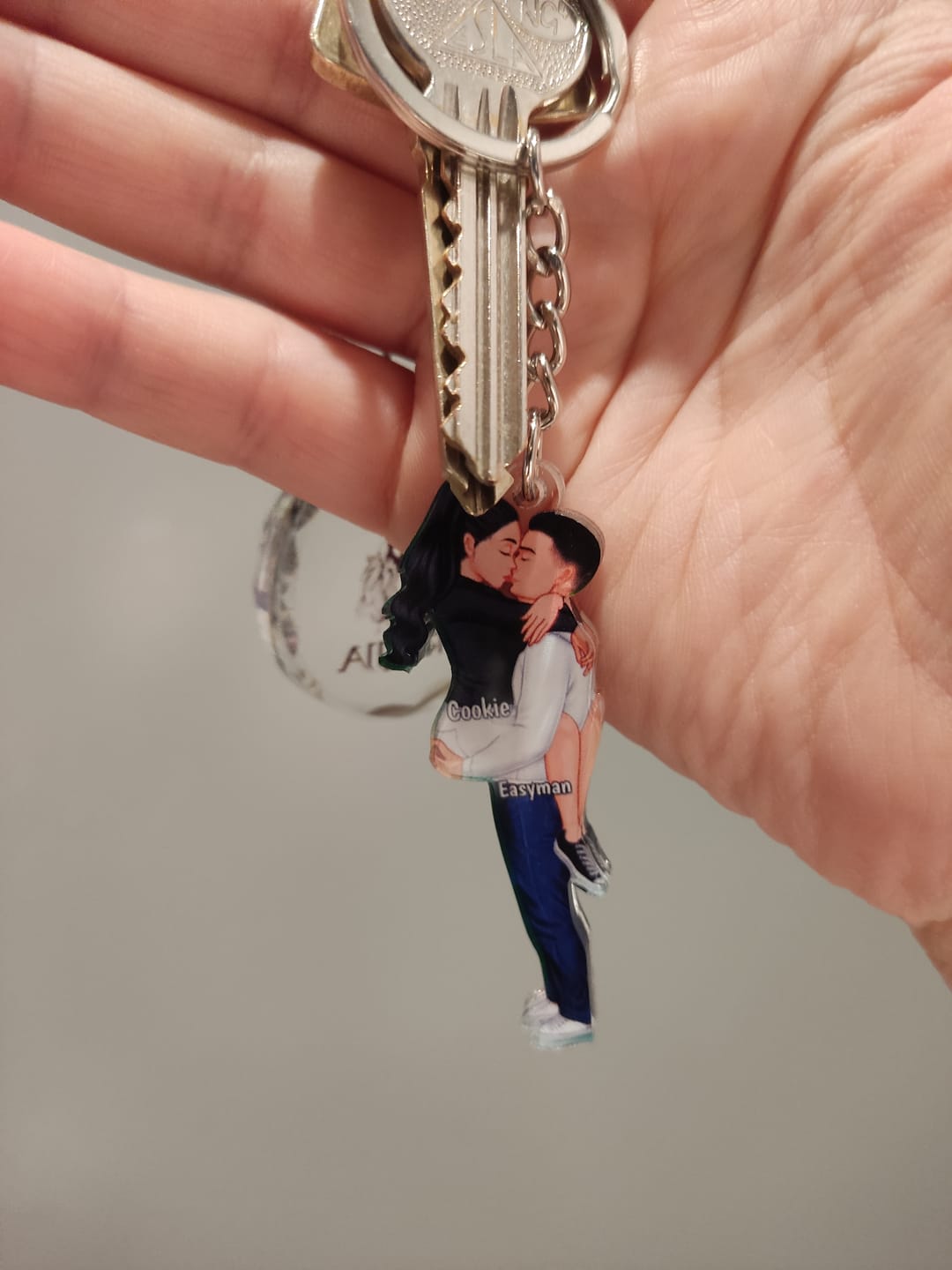 Customer photo review of Personalized Keychain, Couple Portrait, Firefighter, Nurse, Police Officer, Teacher, Gifts by Occupation
