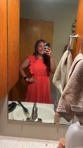 Customer photo review of Stitched Dots Fluttery Trim Dress