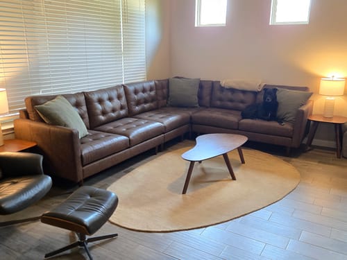 Customer photo review of Wallace 102" Leather Corner Sectional