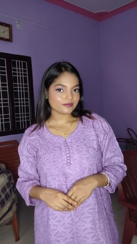 Customer photo review of Noura Purple Pure Mulmul Kurta