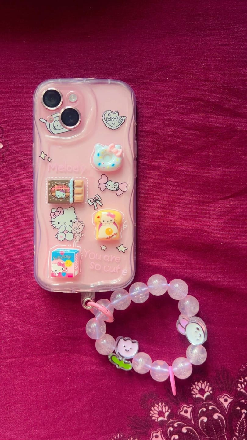 Customer photo review of 3D Cute Pink Case Wave Cartoon Melody Lanyard iPhone Soft Case