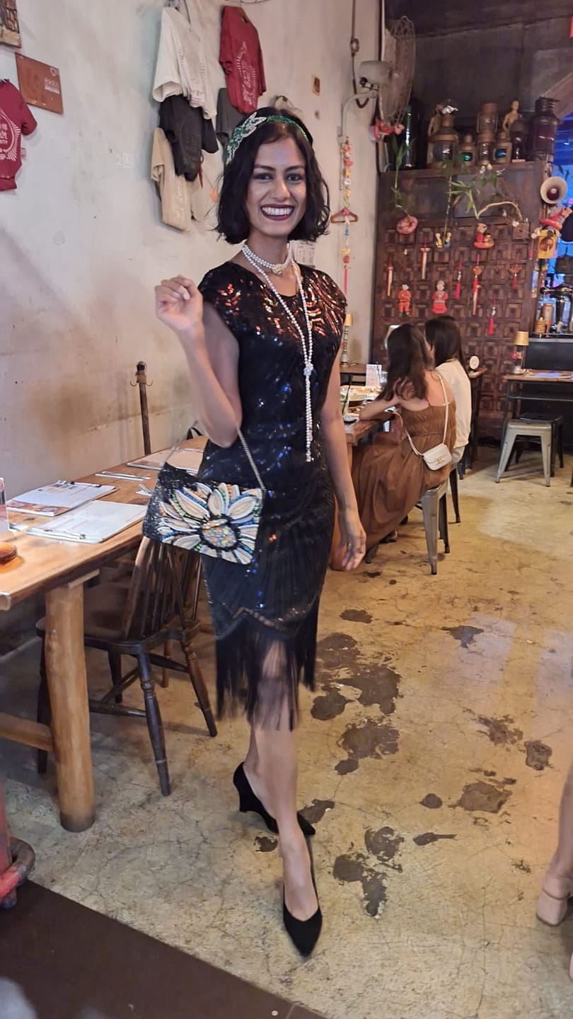 Customer photo review of 1920s Mable Flapper Dress - Black