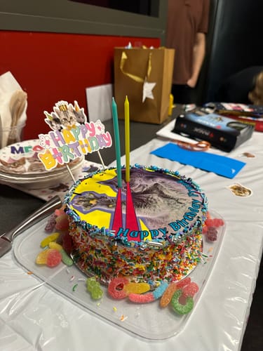 Customer photo review of 20 cm Pre-cut Circle Custom Edible Icing Image