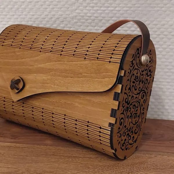 Customer photo review of Wooden clutch handbag purse laser cut svg file