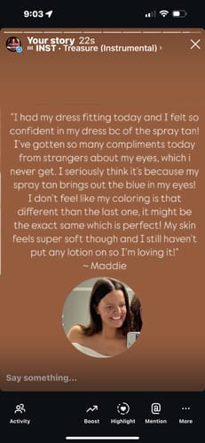 Customer photo review of Senza Sole Premium - Professional Solution